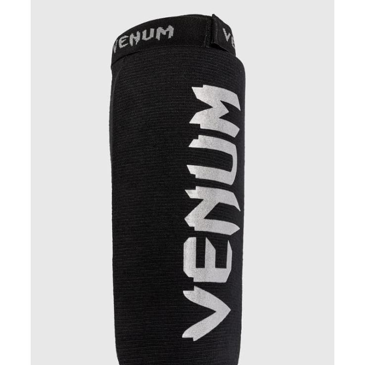 Venum Kontact Shin Guards - black silver