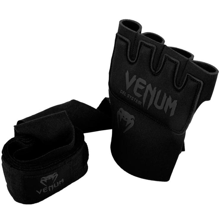 Venum Gel Kontact boxing glove-bandage matte black (Pair)