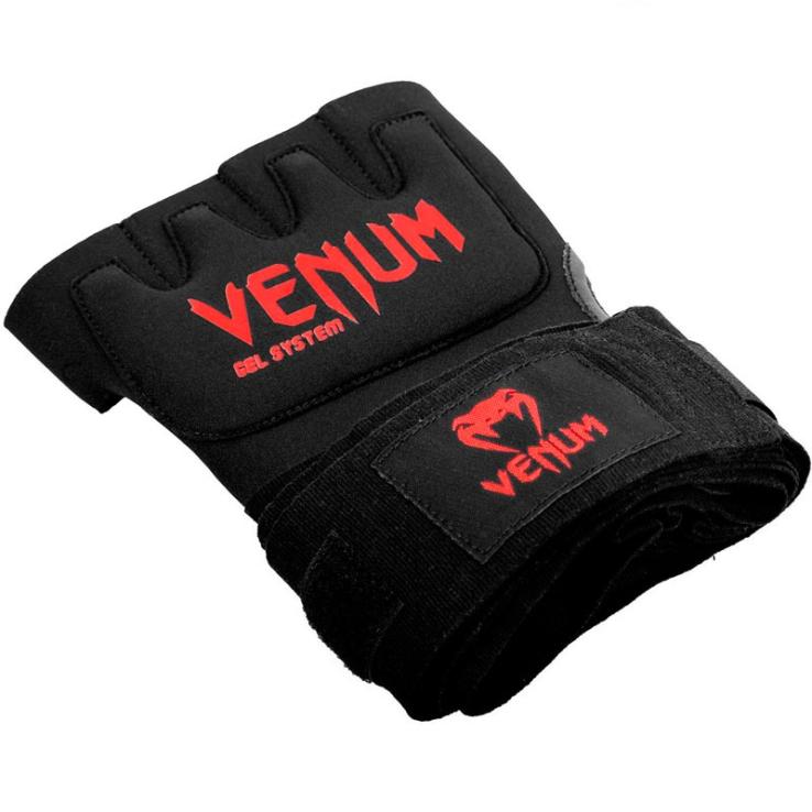 Venum Gel Kontact boxing glove-bandage Black/Red (Pair)