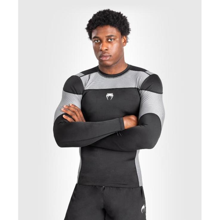 Venum Tempest long sleeve rashguard - black gray