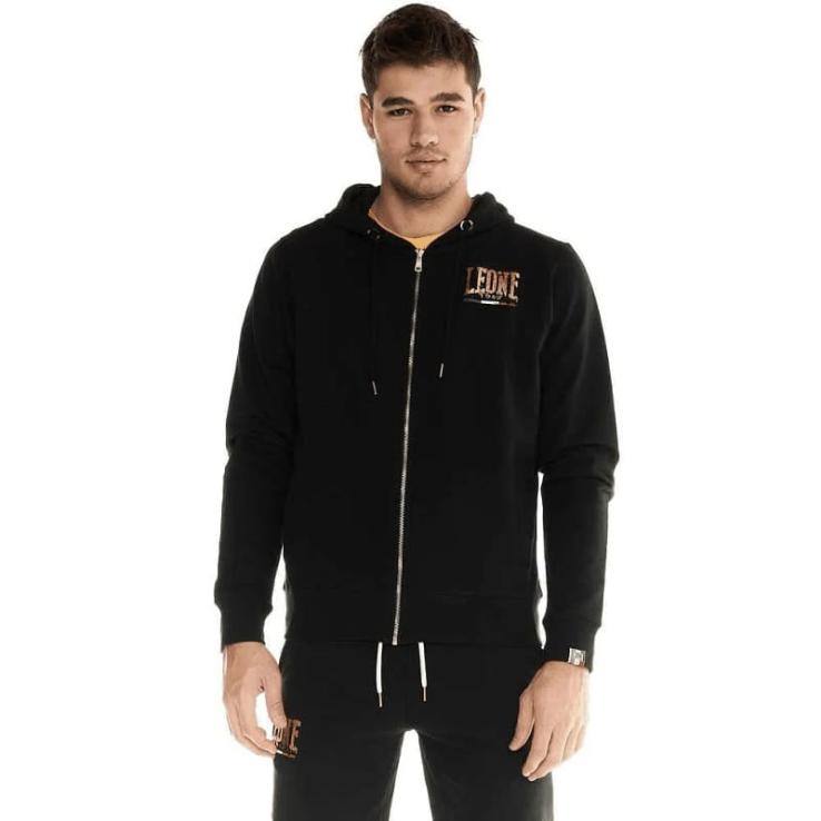 Leone Zip-Up Hoodie Gold Black M5047